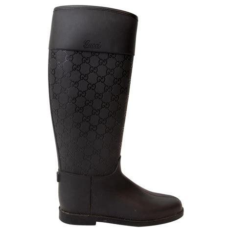 gucci womens rain boots|gucci monogram thigh high boots.